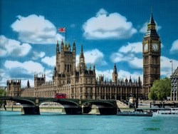 Palace of Westminster by Nick Holdsworth - Mixed Media on Board sized 46x35 inches. Available from Whitewall Galleries